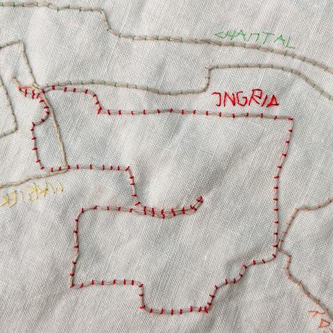 Embroidery of walked tracks