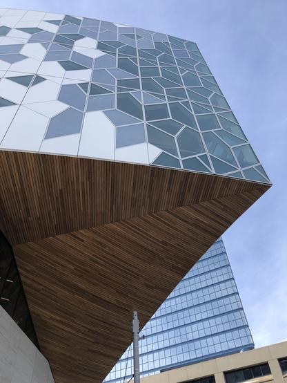 Looking at the underside of the Calgary Central Library