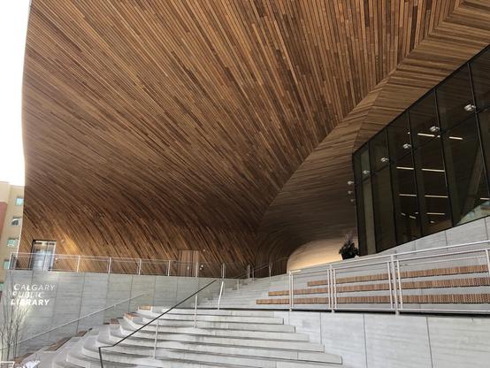 Looking towards the entrance on the Calgary Central Library