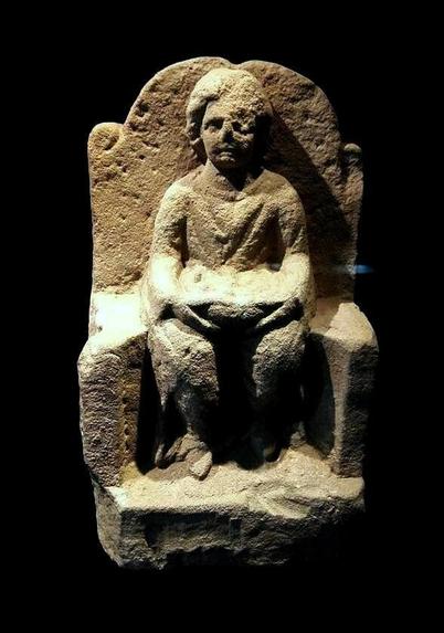 "Gaullish celtic deity Aerecura on a throne"
