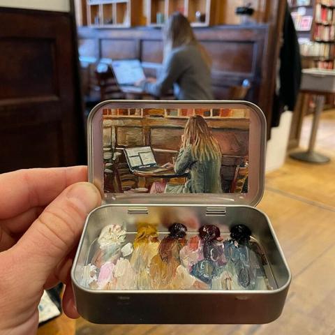 Miniature Painting Reading Woman