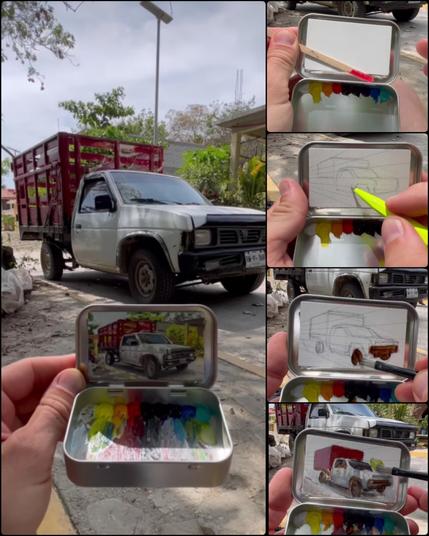Miniature Painting White-Red Truck