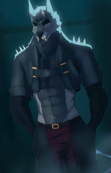 Image of a hound in a dark alley