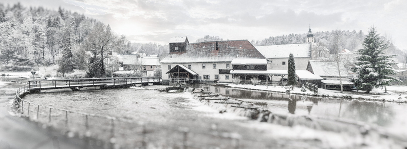 The Day After: Das Wehr der Nankendorfer Mühle der Familie Sebald – Januar 2021 – Quelle: Martin Sebald