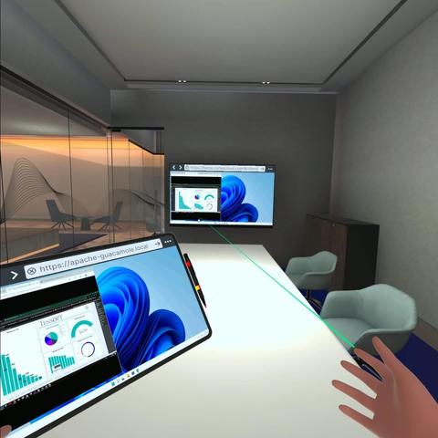 Windows 11 VM via Apache Guacamole inside VR app MeetinVR