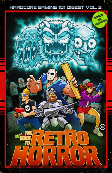 The cover of The Guide to Retro Horror which includes illustrations of some famous horror games.