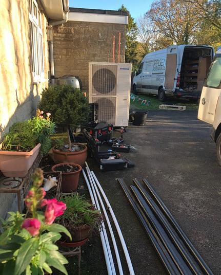 A domestic air source heat pump installation
