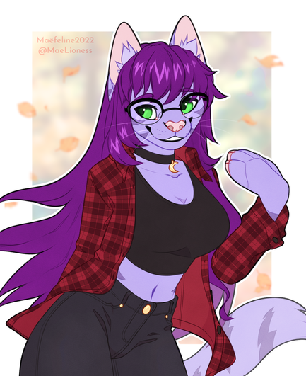 claire wearing a flannel jacket on top of a black crop top and jeans