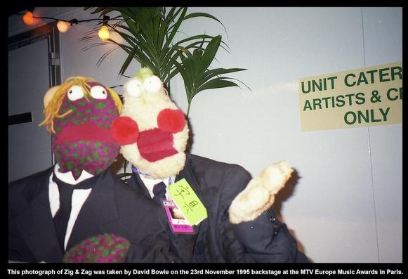 A photograph of Zig and Zag taken by David Bowie in 1995