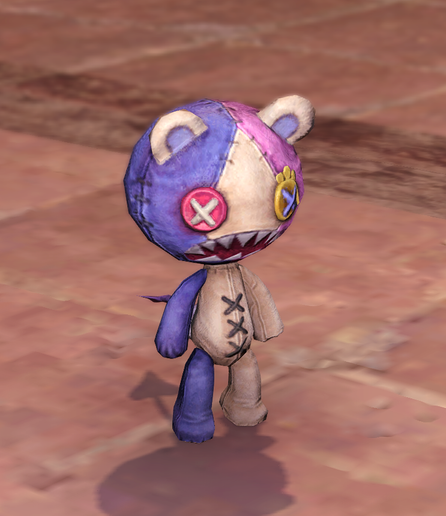 Venny, short for Venom, standing neutrally facing forward on a stone floor. The model for the Wind-up Chimera is used for him.