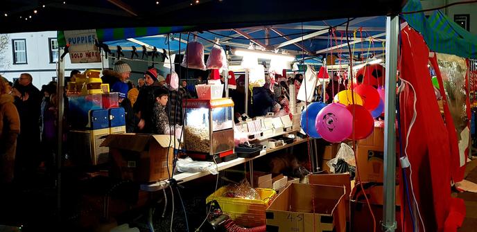 Concession stand at Christmas market in Comber
