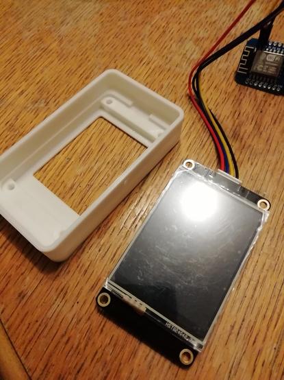 Nextion display alongside case front