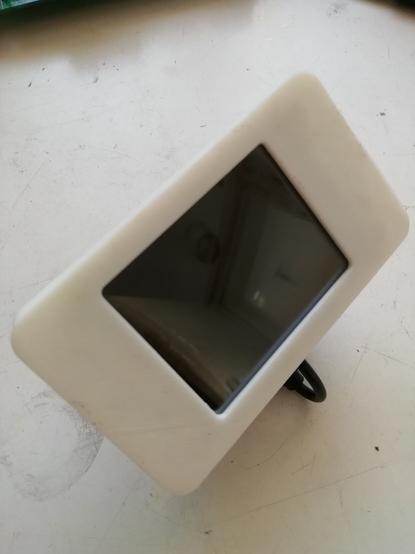 Assembled device showing nextion display fitted to case