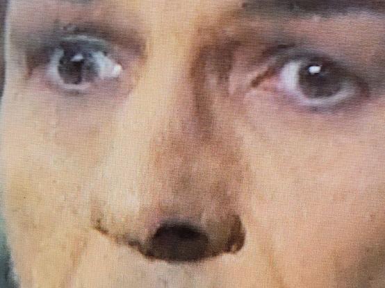 A close up of Spocko's eyes.
