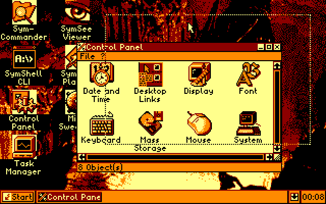 SymbOS running on Amstrad CPC, desktop