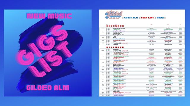 Gigs list for November and December