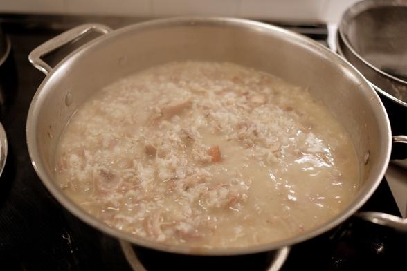 Jook/congee in an 8 qt stainless steel stock pot