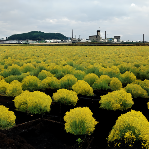 prompt: 
jimoto-gaku: planting rapeseeds after the nuclear fallout in Fukushima: ecologics

full citation: 
Kumaki, Hiroko. (2022). Suspending Nuclearity: Ecologics of Planting Seeds after the Nuclear Fallout in Fukushima, Japan. Cultural Anthropology, 37(4), 707-737.