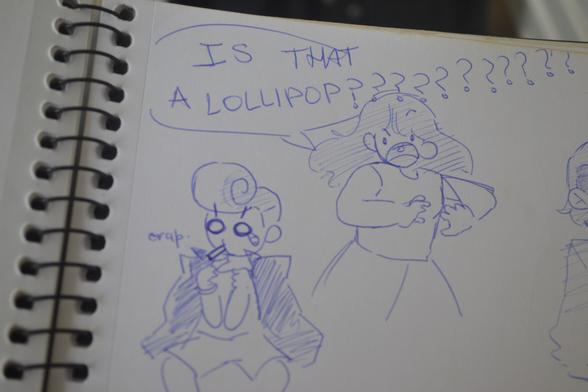 Lily's mum catching Lily eating a Lollipop and going wild.