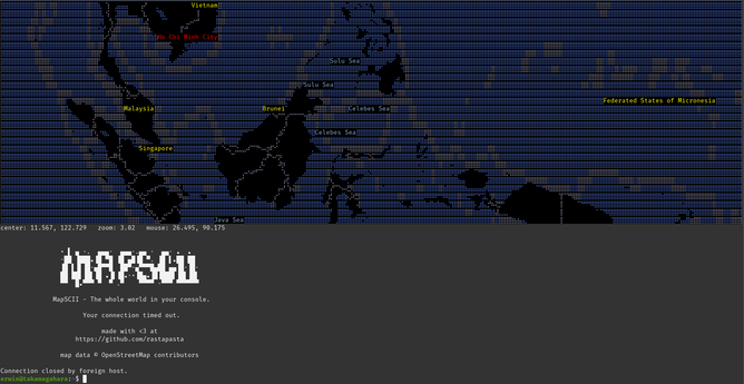A map in mapscii