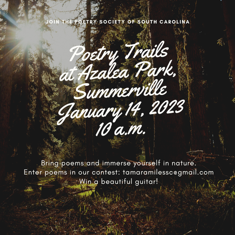 Poetry Trails event advertisement, Summerville, SC