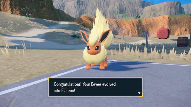 Congratulations! Your Eevee evolved into Flareon!