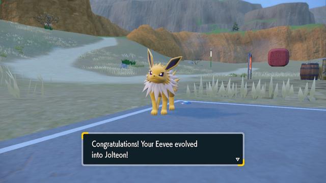 Congratulations! Your Eevee evolved into Jolteon!