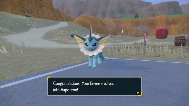 Congratulations! Your Eevee evolved into Vaporeon!