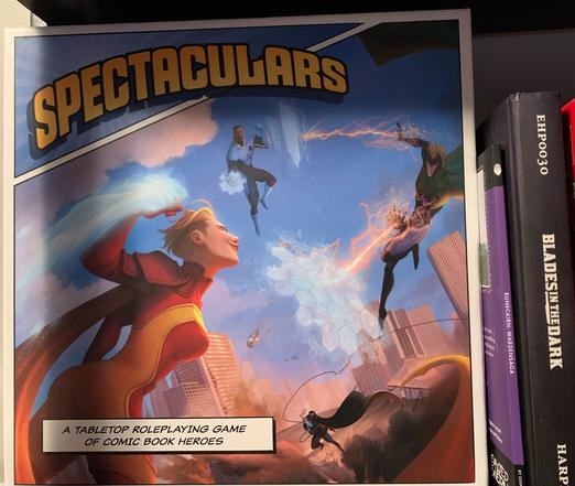Box of the TTRPG game "Spectaculars"