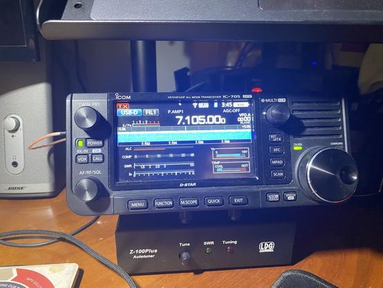 IC705 on an LDGZ100 tuner tuned to 7.105.00