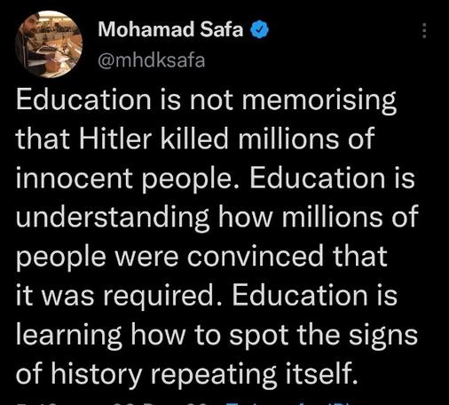 Education of the past is essential.