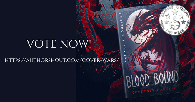 Cover of Blood Bound with the web address for Author Shout