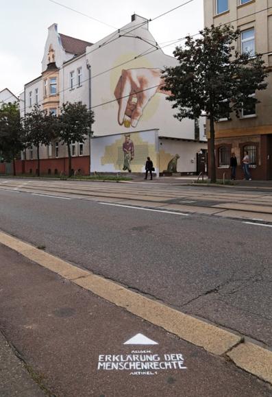 Streetartwalls an Lettering on the Street about Human Rights