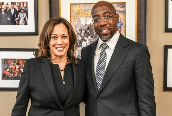 Vice President Kamala Harris and Senator Warnock