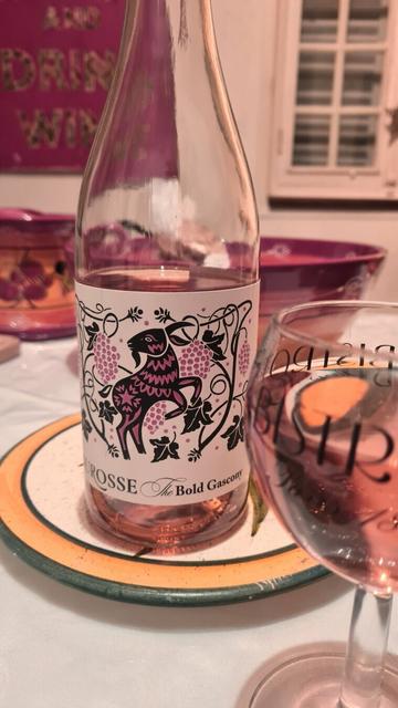 A bottle of rosé wine