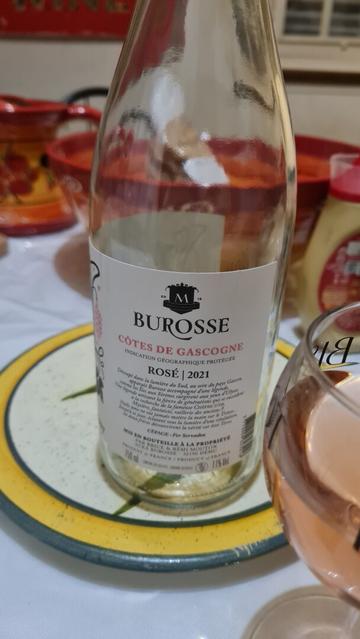 A bottle of rosé wine