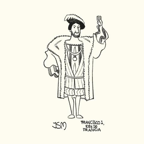 Diseño de François d'Angoulême, conocido como Francisco I, para la novela gráfica "La Granada de Carlos V" de Josema Cordón. Rey de Francia desde 1515, cuando falleció el Emperador Maximiliano I fue el principal rival de Carlos I, Rey de Castilla y de Aragón, para convertirse en su sucesor.