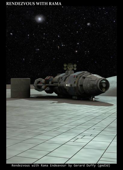 Rendezvous with Rama and the Endeavour on Rama's surface #sciencefiction #scifi, #ArthurC.Clarke #art #cgi #Lightwave3d