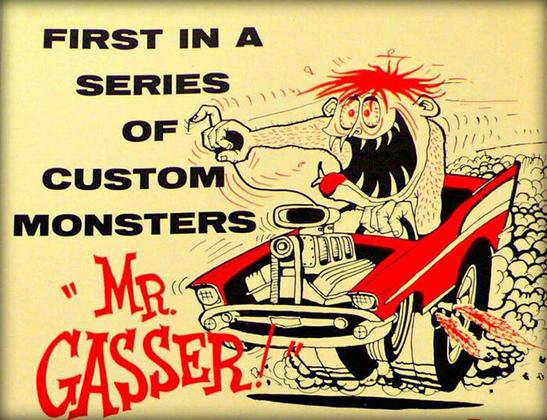 Promo image for the Ed "Big Daddy" Roth model kit "Mr. Gasser," produced by Revell.