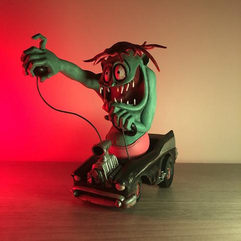 Photograph of the Ed "Big Daddy" Roth model kit "Mr. Gasser," assembled in 2022.
