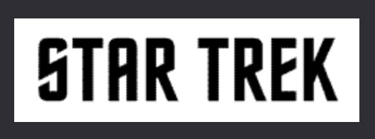 The words STAR TREK in the original series font.