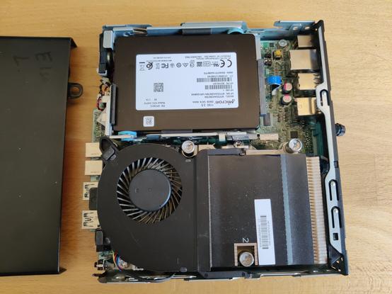 An HP Prodesk 400 G2, inside view