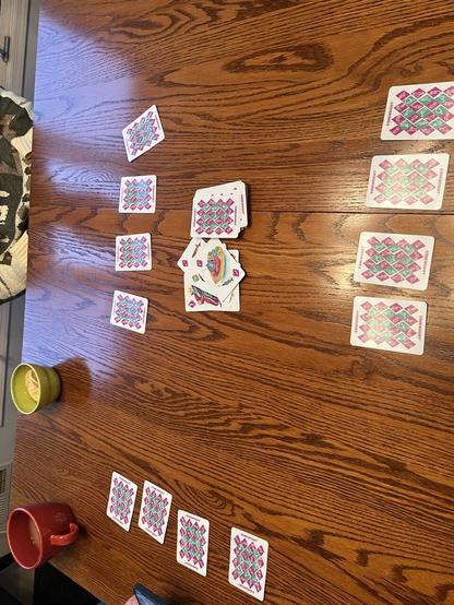 The card game Rat-a-Tat Cat in mid play.