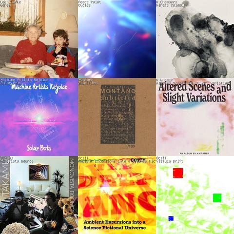 A college of 9 album covers