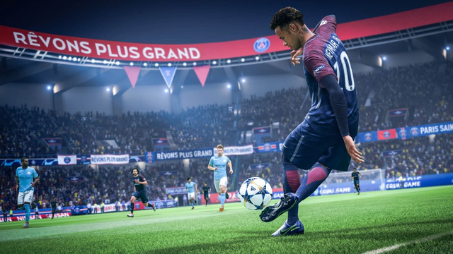 It's a screenshot from FIFA. A player is receiving the ball.
