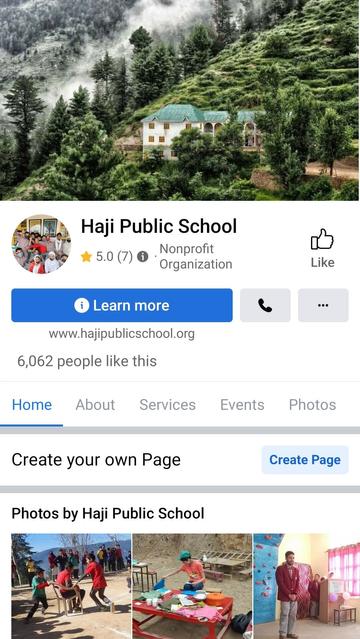 Screenshot of Haji Public School FB page