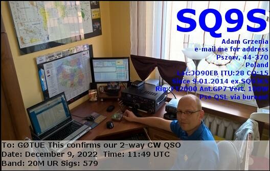 Sq9s qsl card