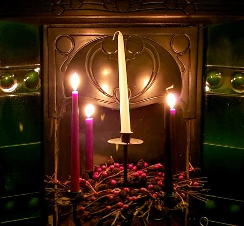 Advent wreath, 3 candles lit
