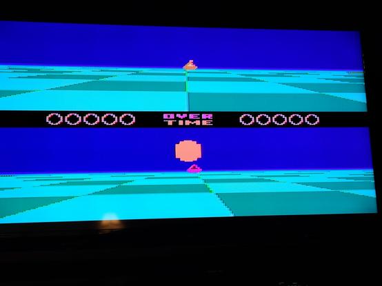 Ball Blazer for Atari. The ships are lined up on the grid.