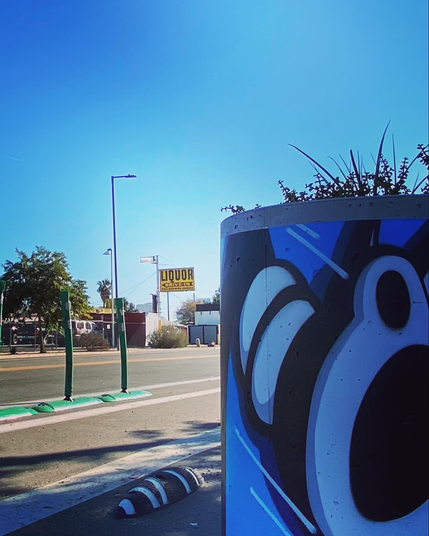 Mural on concrete planter
